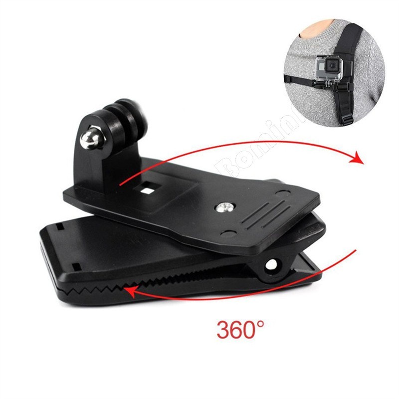 Phụ kiện kẹp balo cho máy quay hành trình Xoay 360 độ，Kẹp Camera Hành Trình，Đa năng，Gắn túi，Đi phượt, leo núi, du lịch