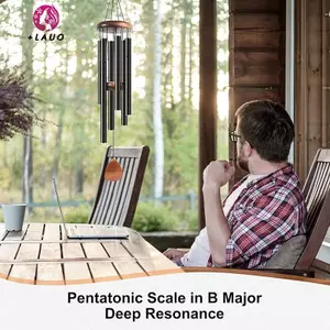 Springevenstar Cổ Điển 26 Inch Ống Nhôm Chuông Gió Có Thẻ Treo Bằng Gỗ Trang Trại Sân Vườn Ban Công Hành Lang Trang Trí Springevenstar