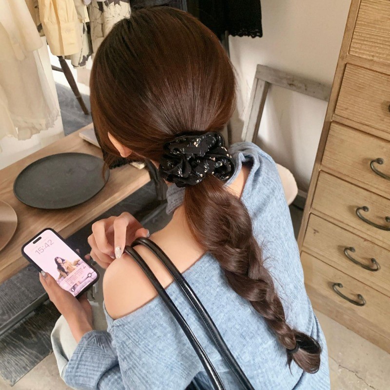 Hululu - Dây buộc tóc cuộn tóc Pháp retro hoa nhẹ nhàng, phù hợp với phong cách mới