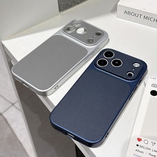 Ốp điện thoại mờ chống sốc cho IPhone 17 16 15 14 13 12 11Pro Max Plus 17 forIPromax Kết cấu da sang trọng Khung cửa sổ lớn cứng