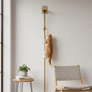 Dây leo mèo, Cột cào mèo treo tường có nền tảng nhảy, Dây Sisal tự nhiên để chơi và nghỉ ngơi