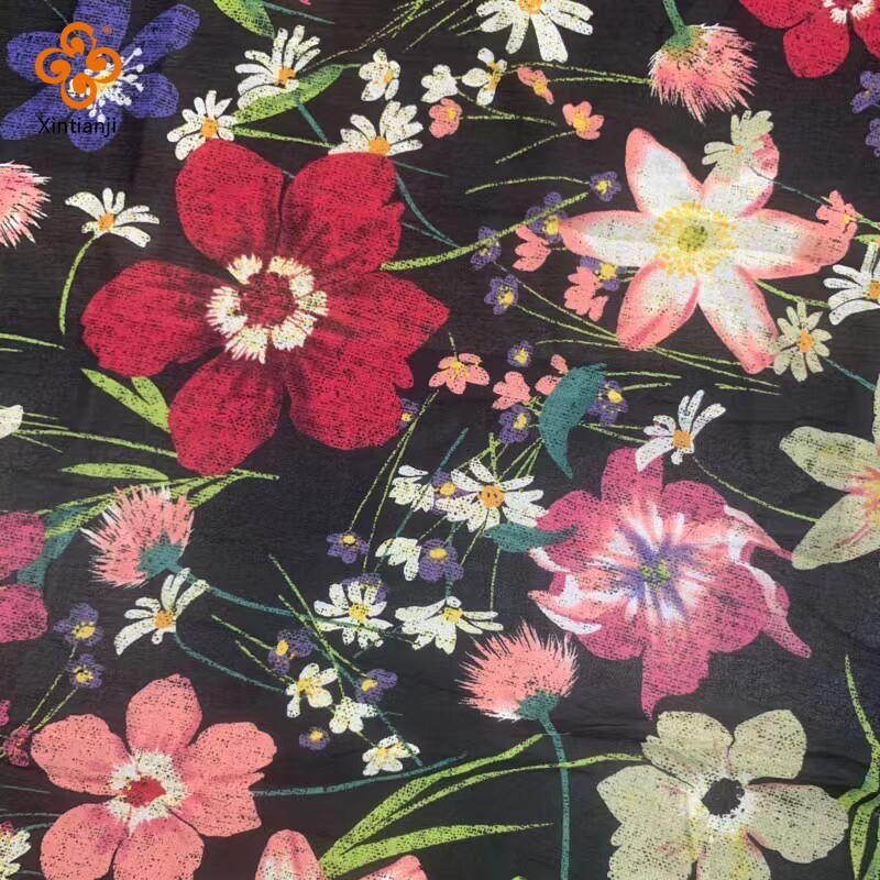 Mềm Voan Mỏng Phong Cách Retro Hoa In Vải Micro thấm Phong Cách Trung Hoa DIY Đầm Nữ Trang Trí Vải