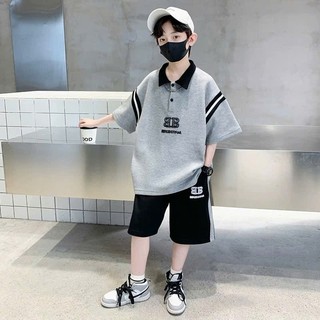 Bộ quần áo bé trai 18-52kg mẫu BB thiết kế cổ polo cá tính. Chất liệu đẹp, thoáng mát. NL13