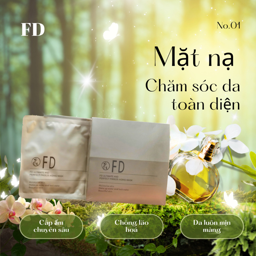 Mặt Nạ Chống Lão Hóa FD.Dưỡng Trắng, Cấp Ẩm, Mờ Thâm với Collagen Tự Nhiên (Hộp 5 Túi)Dịu nhẹ, không gây kích ứng