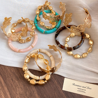 Vòng tay hạt hoa kim loại - Thời trang cho phụ nữwear every day