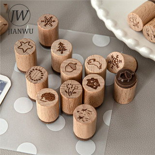 JIANWU Rừng Nhỏ Series Vintage Động Vật Hoa Ngôi Sao Phong Cảnh Chất Liệu Cắt Dán Tem Gỗ Sáng Tạo DIY Tạp Chí Văn Phòng Phẩm