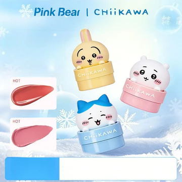 PinkBear × Chiikawa Collaboration Plumping Lip Gloss, Tint Lip Gloss & Lip Mud