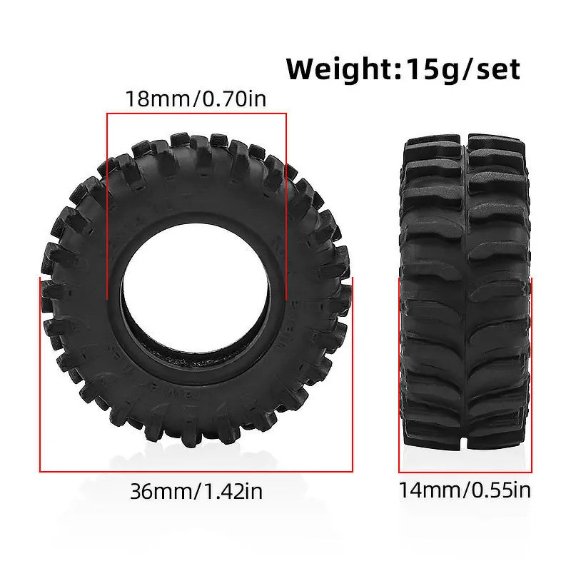 SCX30 0.7 inch Cao Su Lốp Bánh Xe Lốp Cho 1 / 30 RC Xe Bánh Xích SCX30 Ascent-32 Nâng Cấp Phần Phụ Kiện