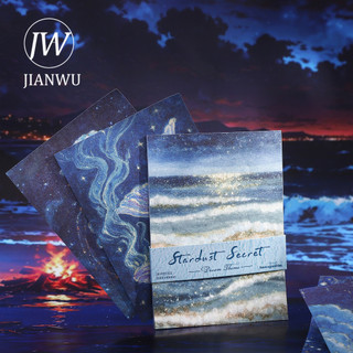 JIANWU Stardust Bí Mật Cuộn Series Vintage Hoa Phong Cảnh Cắt Kéo Sổ Lưu Niệm Chất Liệu Giấy Sáng Tạo Rác Tạp Chí Văn Phòng Phẩm
