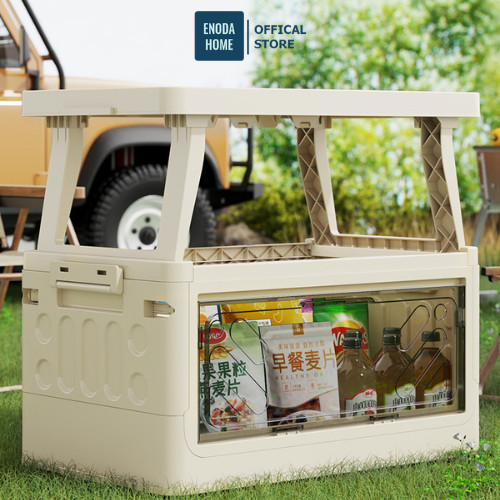 Hộp Đựng Đồ Cắm Trại Ngoài Trời, Thùng Gấp Gọn Kết Hợp Bàn Camping Du Lịch, Phù Hợp Cho Dã Ngoại, Picnic Q041