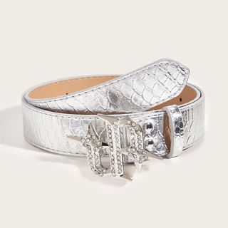 Phong Cách Mới Đen Bạc Kim Loại Khóa Chụp PU Trang Trí Quần Jean Thắt Lưng Thời Trang Phù Hợp Với Đa Năng Với Kim Cương