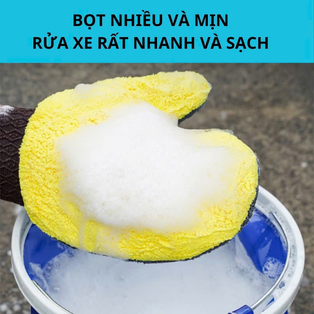 Bao Tay Rửa Xe, Găng Tay Lông Mềm Mịn Chuyên Dùng Rửa Xe Ô Tô Xe Máy, BTRX01