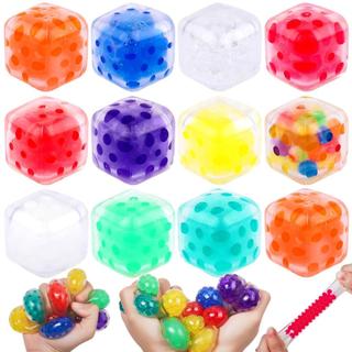 Ngẫu Nhiên 1 Mini Squishy Căng Thẳng Bóng Cầu Vồng Bóp Cảm Giác Fidget Đồ Chơi Bền Không Độc Hại Bóp Bóng saixit2vn
