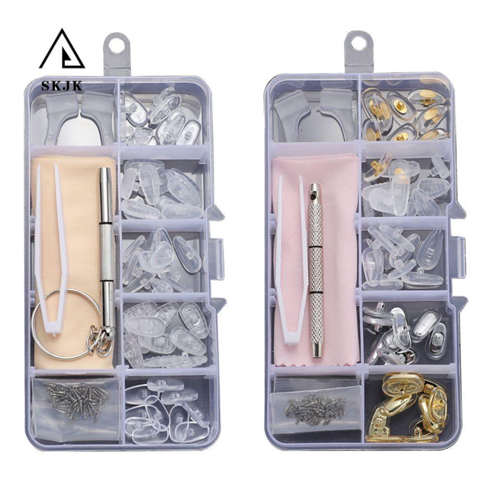 Bộ sửa chữa kính mắt SKJK, Bộ vít chính xác có thể thay thế bằng silicon, Bộ dụng cụ sửa chữa miếng đệm mũi chắc chắn bền bỉ cho gia đình
