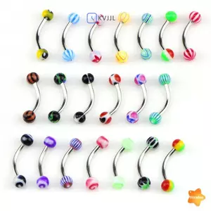 Trang sức xỏ khuyên mới: thép không gỉ barbell cong cho lông mày và tragus - bộ 20 chiếc