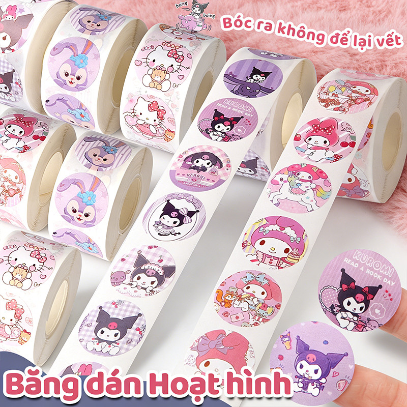 Cuộn dán hình hoạt hình đáng yêu, chất liệu PVC, dán thiệp chúc mừng, dán trang trí quà tặng lễ hội