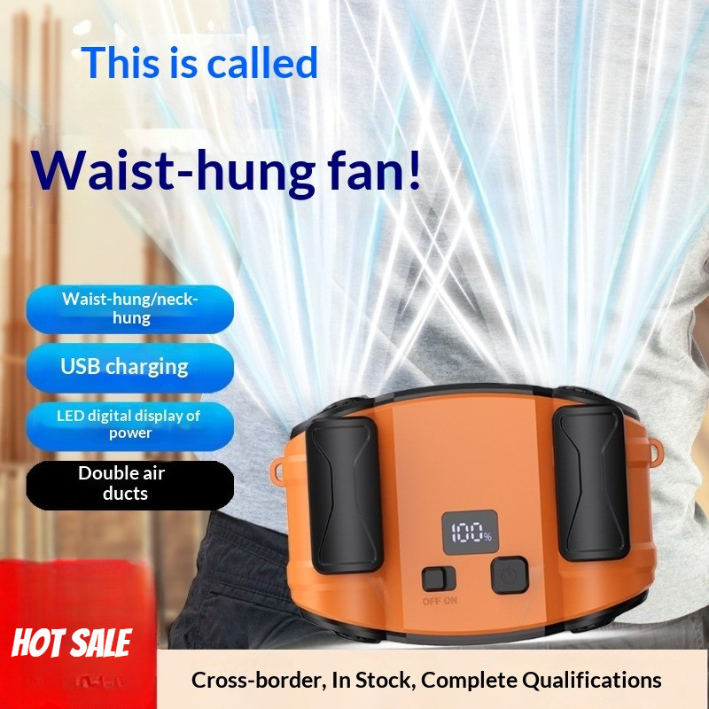 Ngoài Trời Đôi Cửa Thoát Khí Quạt Di Động Eo Treo Cổ Mạnh Hai Lỗ Thông Khí Quạt Dành Cho Du Lịch Thể Thao Chuyển Phát Nhanh Ngoài Trời Làm Việc