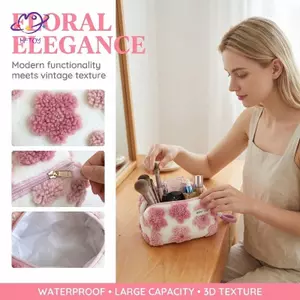 HFTOY Dung Tích Lớn Sang Trọng Túi Trang Điểm Cảm Ứng Mềm Mại Thiết Kế Ngọt Ngào Hộp Đựng Mỹ Phẩm Dành Cho Nữ Bé Gái Sử Dụng Du Lịch ~
