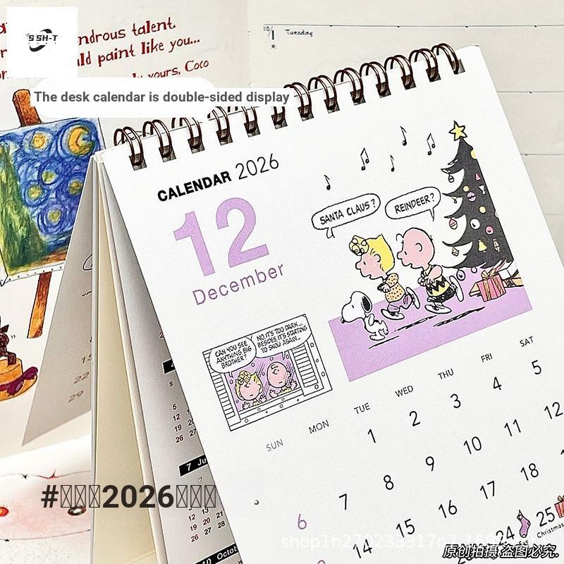 Đồng hồ thẻ lịch để bàn Snoopy 2026 - Trang trí hoạt hình văn phòng đầy màu sắc dễ thương
