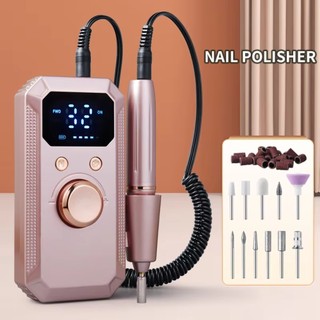 Máy mài đánh bóng móng tay bằng điện HOBBYIN, Tệp móng tay điện 32 tốc độ di động, Màn hình LED chuyên nghiệp Máy mài móng tay đa chức năng có thể sạc lại Dụng cụ làm móng