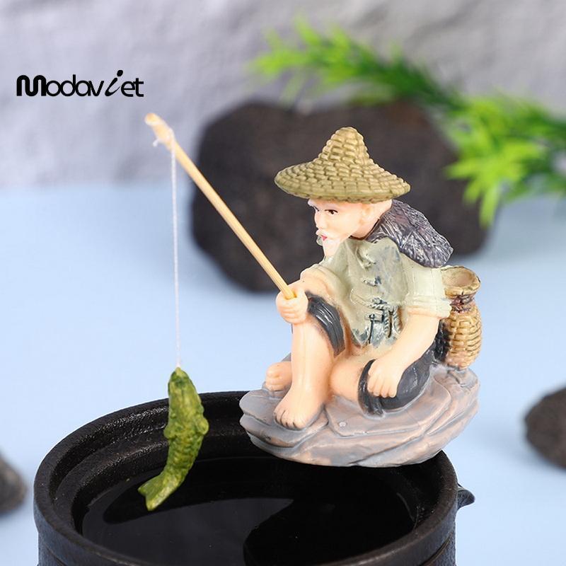 [modavietnamshop] Đồ trang trí câu cá ông già thu nhỏ sáng tạo PVC Jiang Tai Gong Bể cá cảnh Vườn cây cảnh Trang trí cảnh quan đẹp