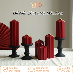Đế Nến Cột La Mã Màu Đen Cao Cấp - Giá Nến Phong Cách Cổ Điển, Phụ Kiện Trang Trí Nhà Cửa Sang Trọng