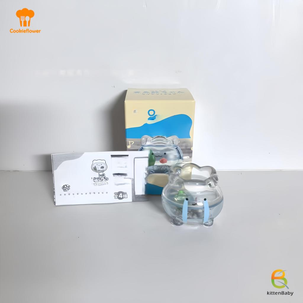 [Kitten-t] 1 Cái Trang Trí Máy Tính Để Bàn Mini Trong Suốt Cá Vàng Jun Biểu Hiện Hộp Mù Kawaii Mini Hình Quà Tặng Bất Ngờ Mới