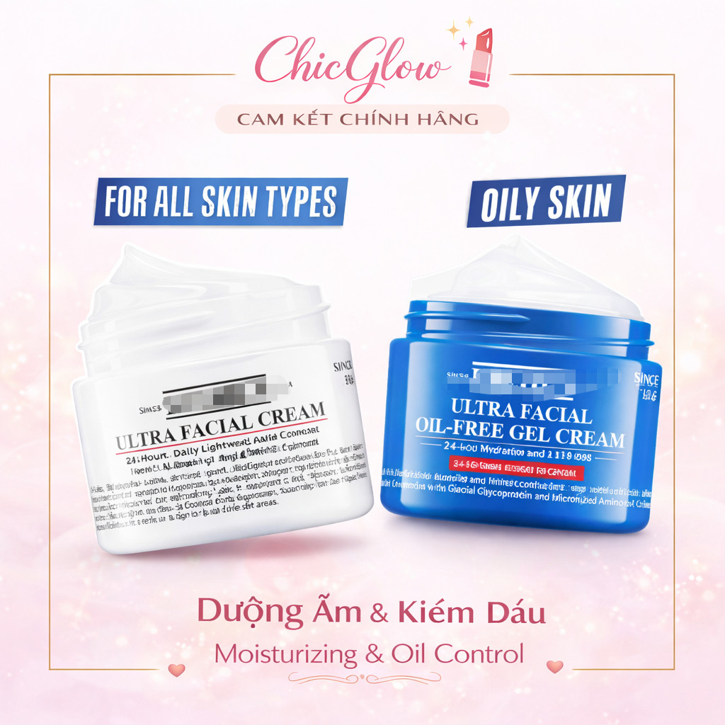【Chính Hãng 】𝕂𝕀𝔼ℍ𝕃'𝕊 𝕌𝕃𝕋ℝ𝔸 𝔽𝔸ℂ𝕀𝔸𝕃 𝗢𝗜𝗟-𝗙𝗥𝗘𝗘 𝗚𝗘𝗟 𝗖𝗥𝗘𝗔𝗠 & 𝗨𝗟𝗧𝗥𝗔 𝗙𝗔𝗖𝗜𝗔𝗟 𝗖𝗥𝗘𝗔𝗠 50ml –Fullsize, Dưỡng Ẩm Nhẹ