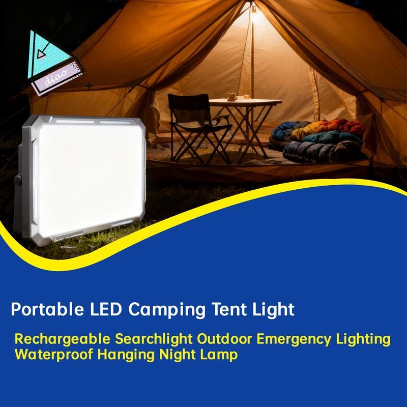 Đèn LED cắm trại sạc được màu bạc-trắng, chống thấm nước, dùng cho camping và chiếu sáng khẩn cấp