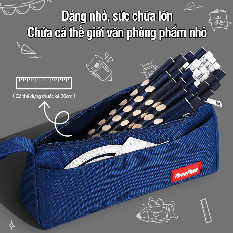 Túi đựng bút Oxford đơn giản, phong cách Hàn Quốc tối giản, phù hợp để học sinh lưu trữ bút.