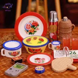 HFTOY Phong Cách Trung Hoa Hoài Cổ Mô Hình Mô Phỏng Nhà Búp Bê Thu Nhỏ Cảnh Hoài Cổ Trung Quốc Đồ Dùng Nhà Bếp Phụ Kiện Búp Bê ~