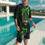 2026 Bộ áo thun và quần Short ngắn tay in 3D Unisex Hawaii Beach mới