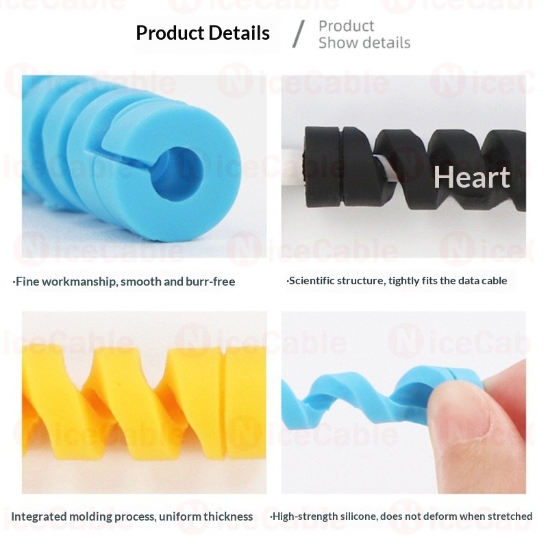 Giá đỡ bảo vệ cáp silicon Bộ sắp xếp dây cuộn xoắn ốc cho cáp tai nghe điện thoại
