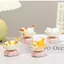WANYEDI Trang trí máy tính để bàn, Các bức tượng động vật Đế trang trí mèo, Nhựa thời trang Hoạt hình dễ thương Mini Trang trí văn phòng Mặt hàng Quà tặng