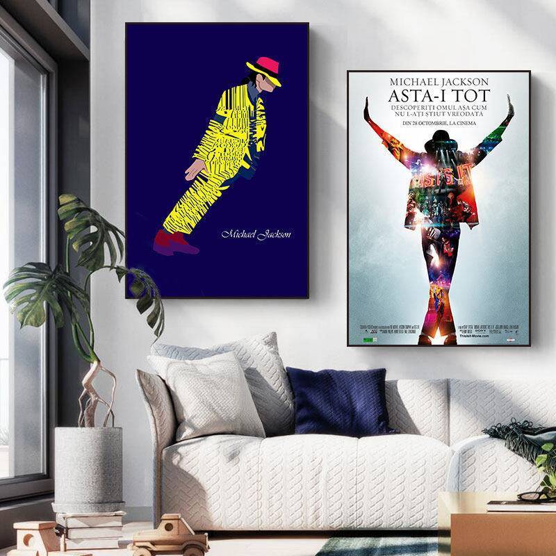 Michael Jackson Retro Âm Nhạc Poster Canvas Treo Tường Nghệ Thuật Cho Nhà Hàng Thanh Câu Lạc Bộ Trang Trí Nhà Không Khung