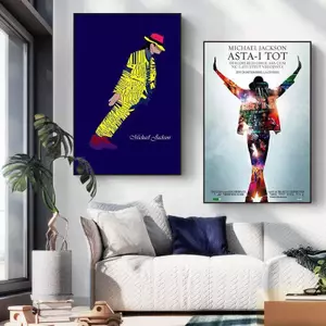 Michael Jackson Retro Âm Nhạc Poster Canvas Treo Tường Nghệ Thuật Cho Nhà Hàng Thanh Câu Lạc Bộ Trang Trí Nhà Không Khung
