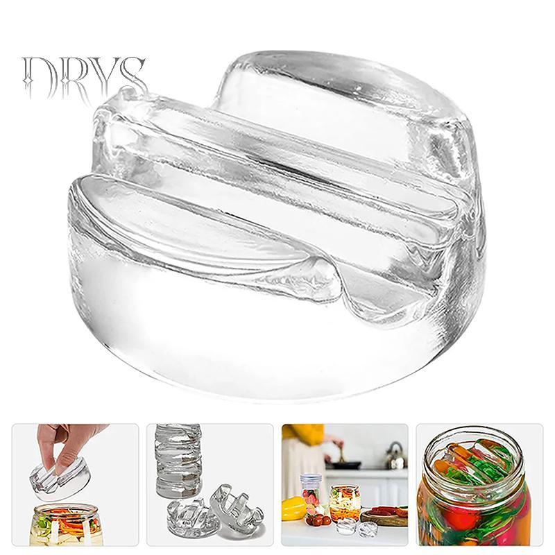 (TFT) Trọng lượng thủy tinh lên men có tay cầm dễ dàng Nắp lên men thủy tinh nặng cho cọc lọ Cro Kimchi MỚI