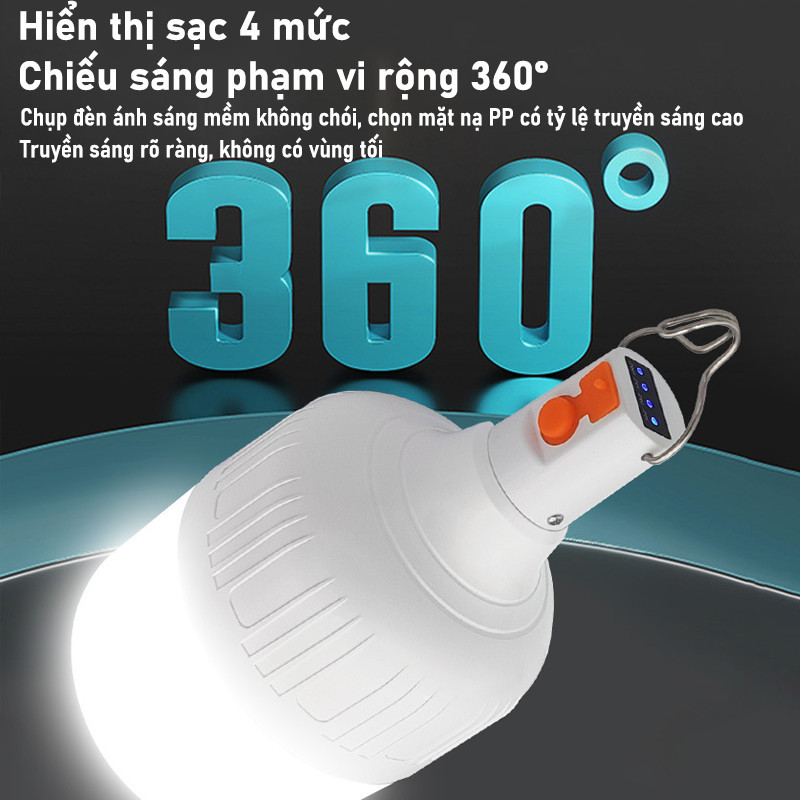 Đèn Tích Điện 3 Chế Độ Sáng Led - Siêu Sáng, Siêu Bền, Chống Nước Hoàn Hảo (Dùng Gia Đình, Dã Ngoại, Chợ Đêm)