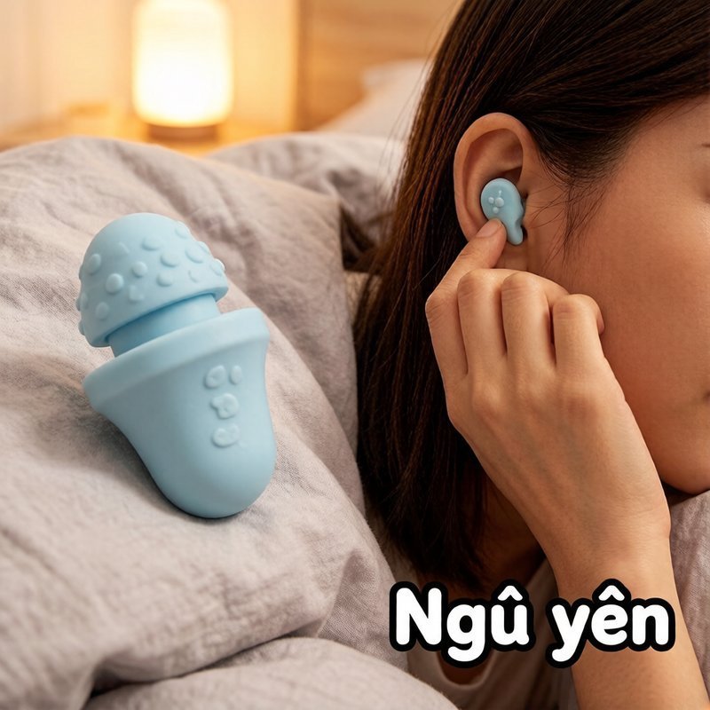 Nút bịt tai chống ồn silicone mềm giảm tiếng ồn hiệu quả phù hợp ngủ học tập bền dễ vệ sinh an toàn