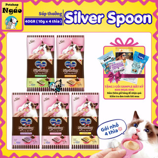 Súp Thưởng Cho Mèo Silver Spoon Unicharm Dạng Thìa Nhật Bản Gói 40g Nhiều Vị