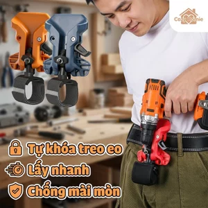 Kẹp đai giữ máy khoan khóa kép giữ chắc nhựa ABS chống mòn tháo nhanh nhỏ gọn nhẹ dùng cho công