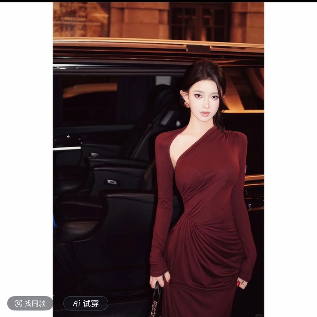 2026 Phiên Bản Hàn Quốc Thiết Kế Sense Royal Sister Style Slim-fit Slim-fit Phù Hợp Với Tính Khí Thời Trang Váy chữ a eo hẹp Nữ