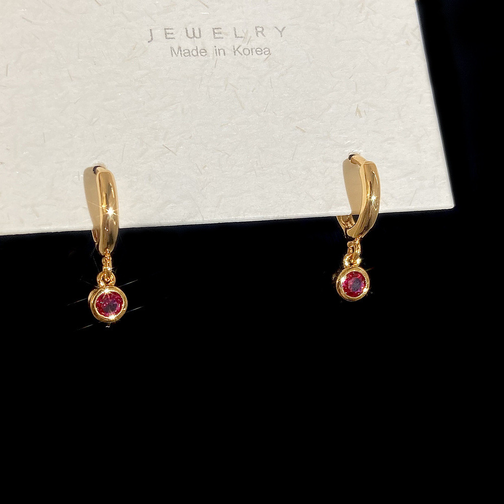 Bông Tai Đính Đá Zircon Phong Cách Hàn Quốc Thanh Lịch Cho Nữ
