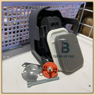 Bô e (lọc gió) máy cắt cỏ Thụy Điển Husqvarna 143 - 541 (gồm: 2 nắp + mút + nút vặn)