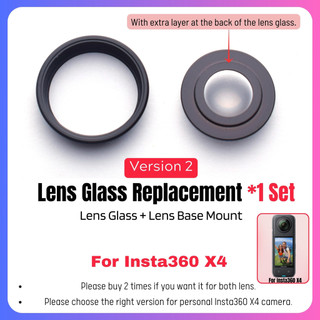 Ống Kính Kính Kính Cho Insta360 X4 X3 X2 360 Ống Kính Thay Thế Bộ Phận Sửa Chữa Vòng Gắn Cho Insta 360 X4 X3 ONE X2 ONE RS Phụ Kiện