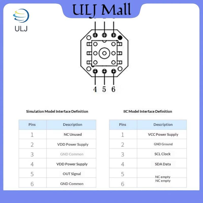 ULJ 1 Cái -100-100kPa / -100-0kPa / -40kPa / -40-0kPa / 0-40KPa / 0-100KPa 0.5-4.5V Mô-đun phát cảm biến tạo oxy áp suất khí.