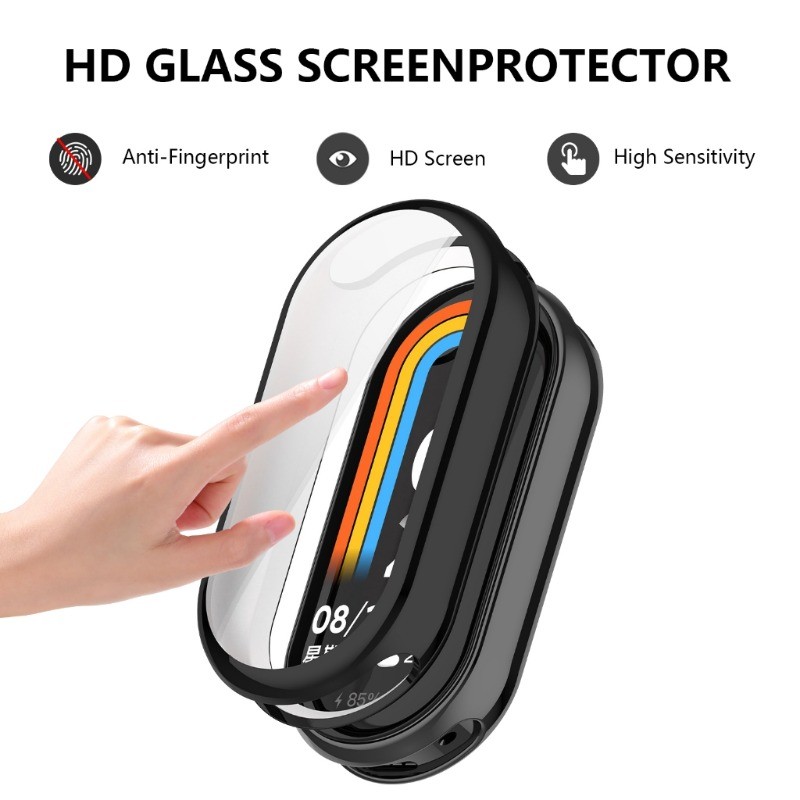 Đồng Hồ TPU Mạ Dành Cho Xiaomi band8 band9 band10 Vỏ Mềm + Phim Đồng Hồ Màn Hình Ốp Lưng Cho Xiaomi band 8 9 10 Tất Cả Xung Quanh Vỏ Bảo Vệ