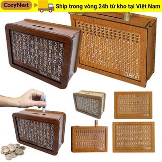 Ngân hàng heo đất COZYNEST, với mục tiêu tiết kiệm tiền Quầy tiền thủ công, Hộp tiết kiệm tiền bằng gỗ có thể tái sử dụng giúp thói quen tiết kiệm