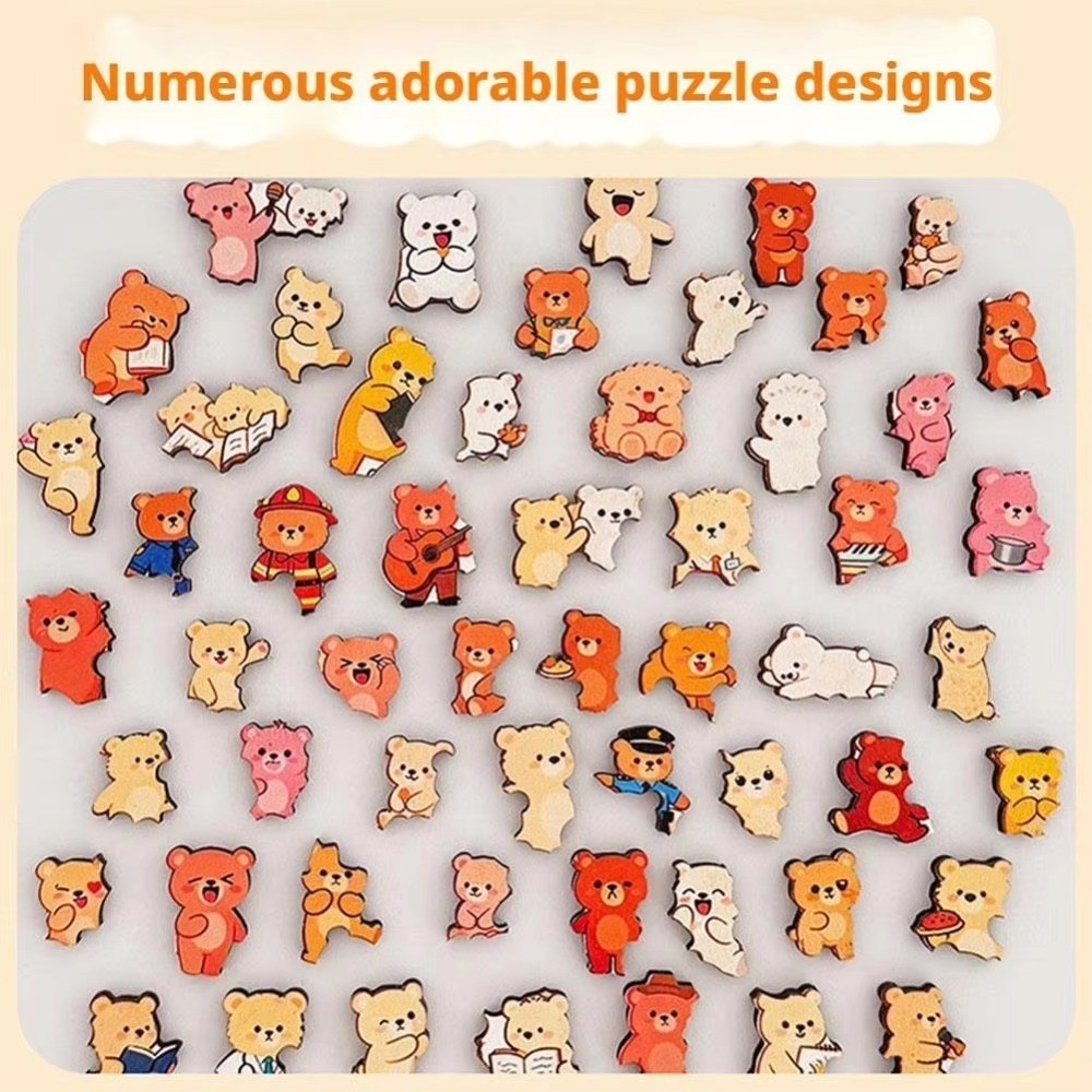 Mảnh ghép hình gỗ không đều hình mèo thú, trang trí nhà & trò chơi, quà tặng TPKSF98