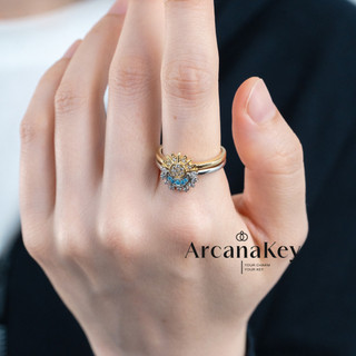 Nhẫn đôi mặt trời và mặt trăng với thiết kế xếp chồng độc đáo, phù hợpwear mỗi ngày và là món quà tuyệt vời cho các cặp đôi - ArcanaKey